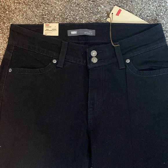 Levi’s Womens 529 Black Jeans Curvy Skinny Mid Rise Straight Leg sz 10 M 30W NWT - Picture 2 of 6